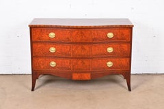 John Widdicomb Georgian Flame Mahogany Serpentine Front Chest of Drawers