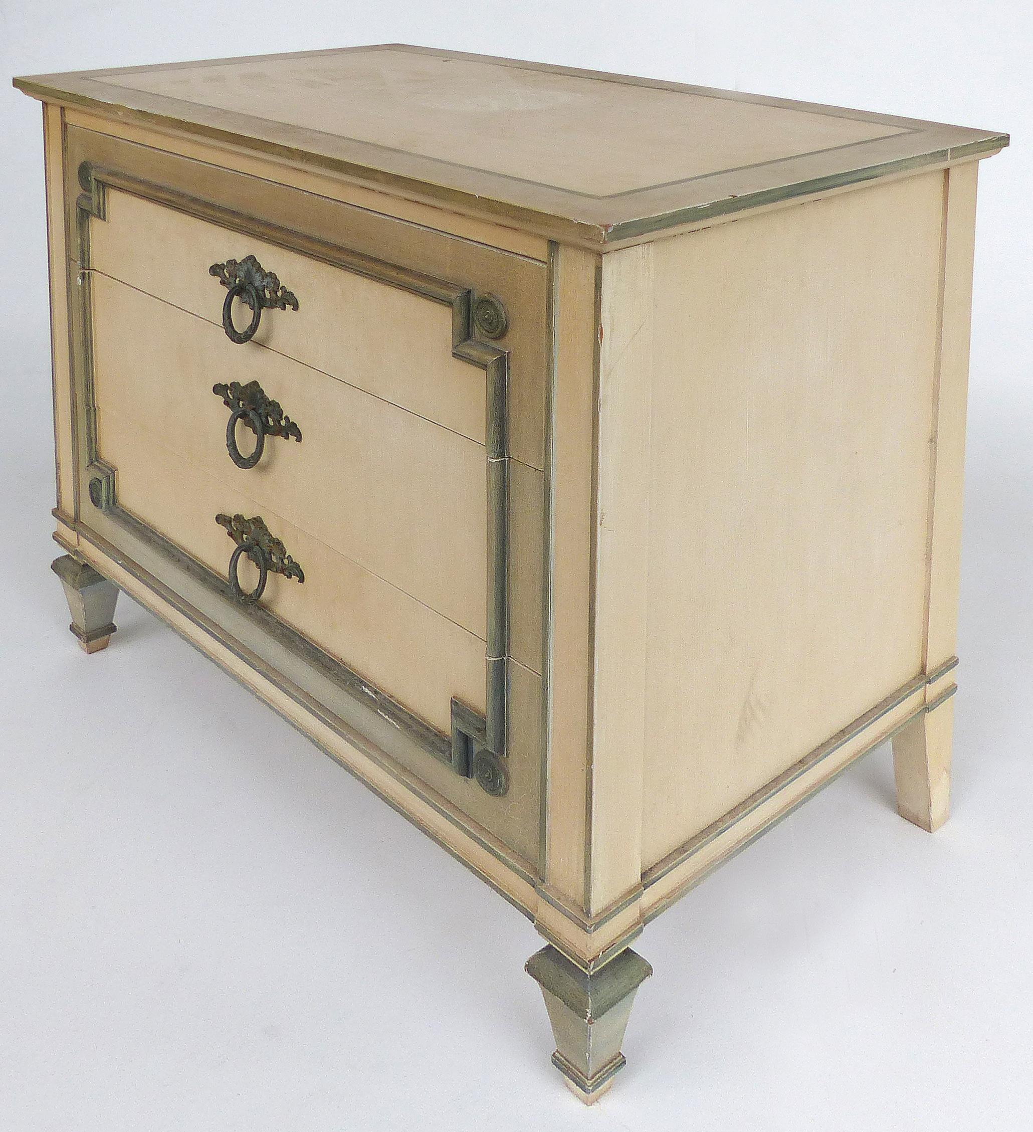 John Widdicomb Hand Painted Night Tables with Drawers, Pair

Offered for sale is a pair of night tables by John Widdicomb of Grand Rapids, MI labeled and dated 1971.