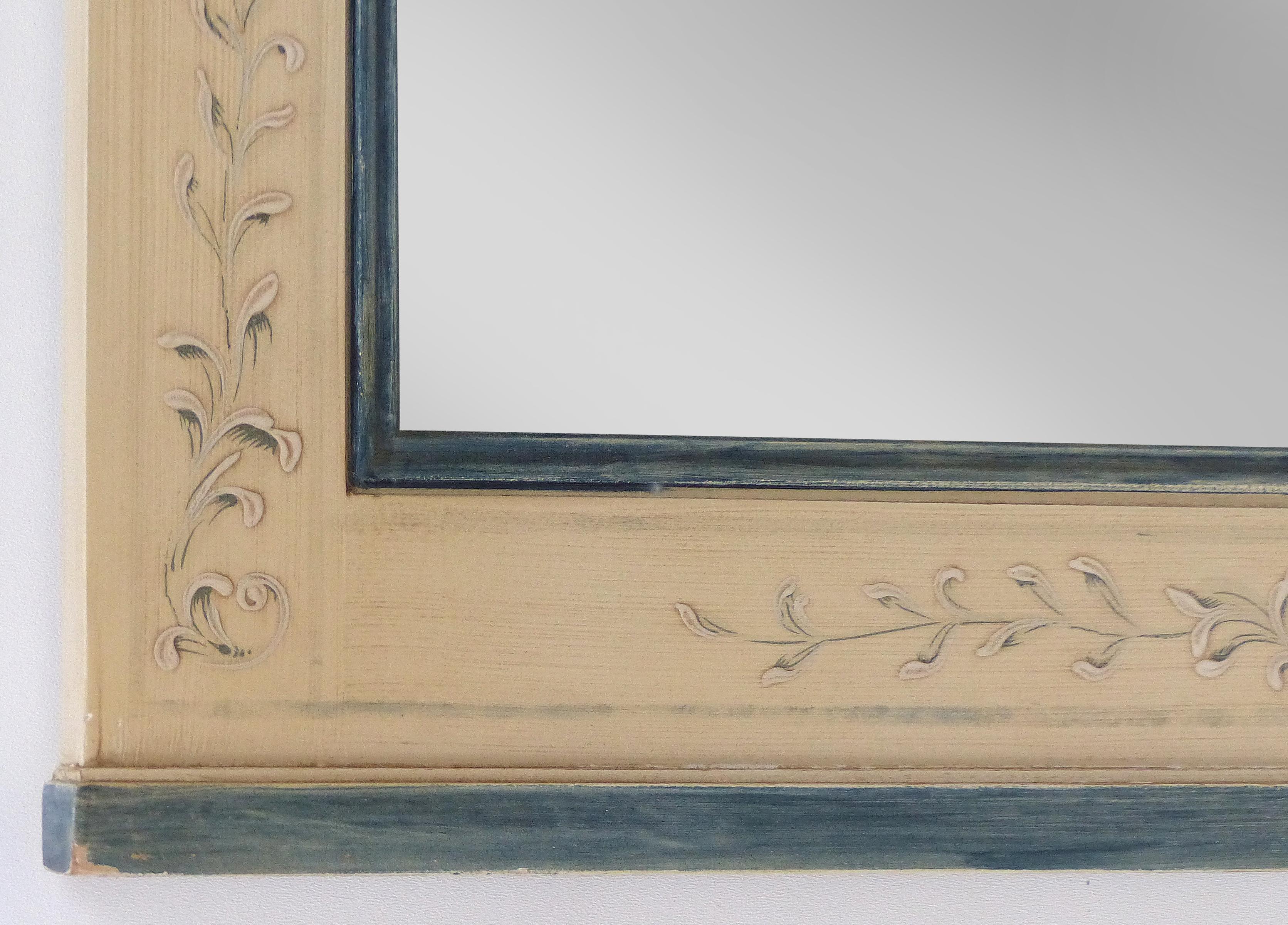 20th Century John Widdicomb Hand Painted Wood Mirror For Sale