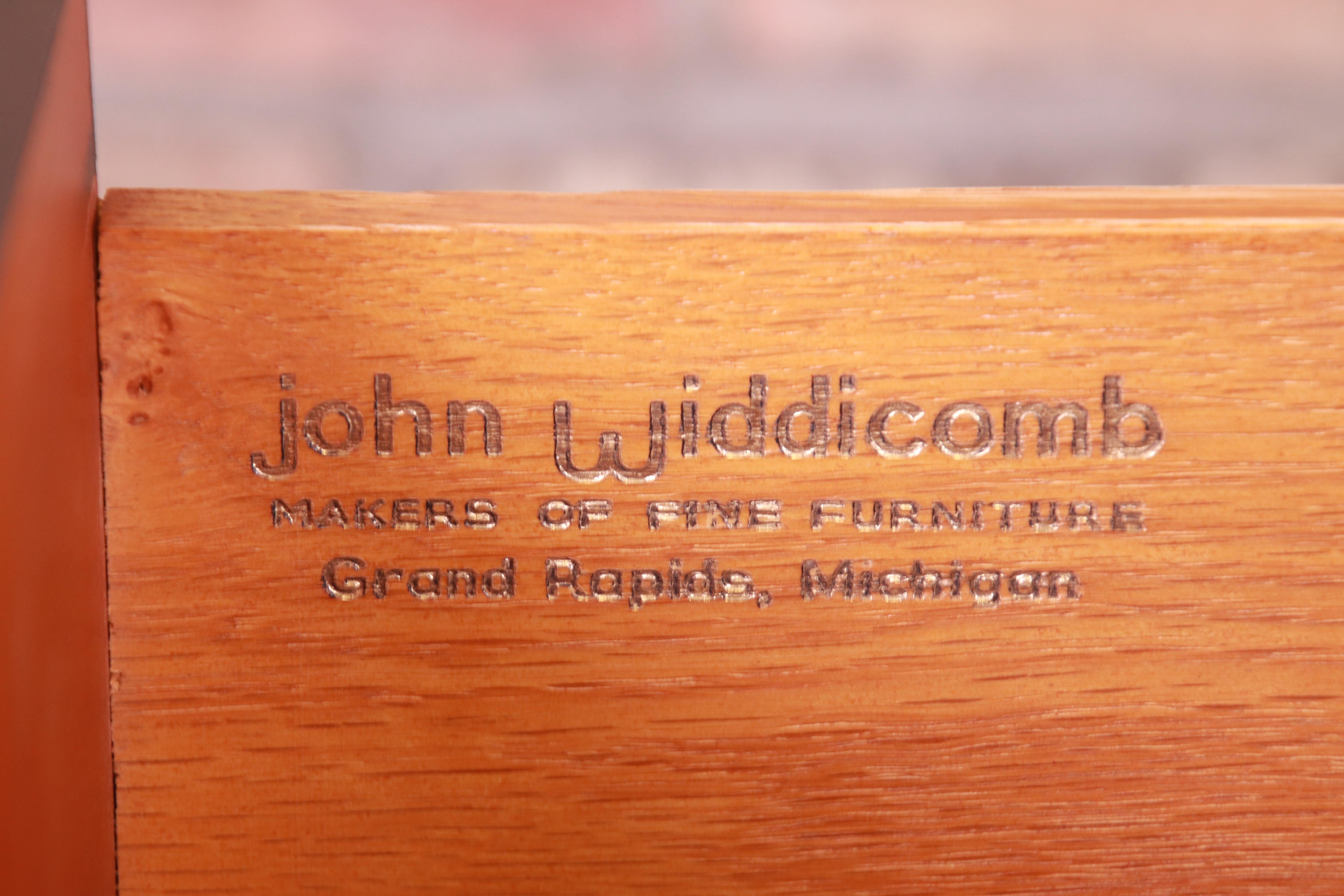 John Widdicomb Hollywood Regency Black Lacquered Dresser, Newly Refinished 6