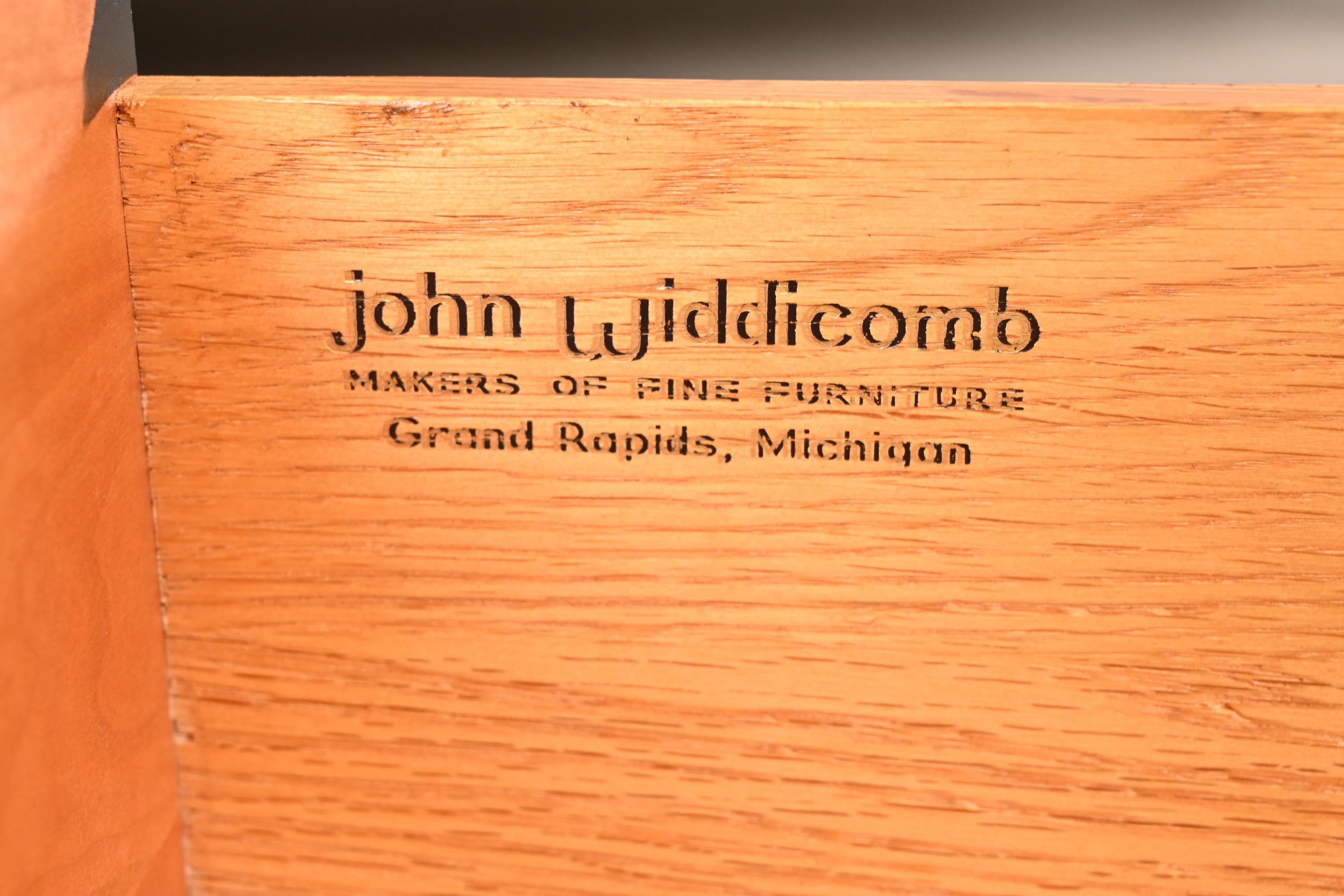 John Widdicomb Hollywood Regency Black Lacquered Dresser, Newly Refinished 7