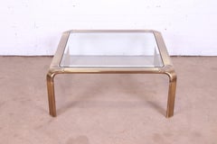 John Widdicomb Hollywood Regency Brass and Glass Cocktail Table, Circa 1970s