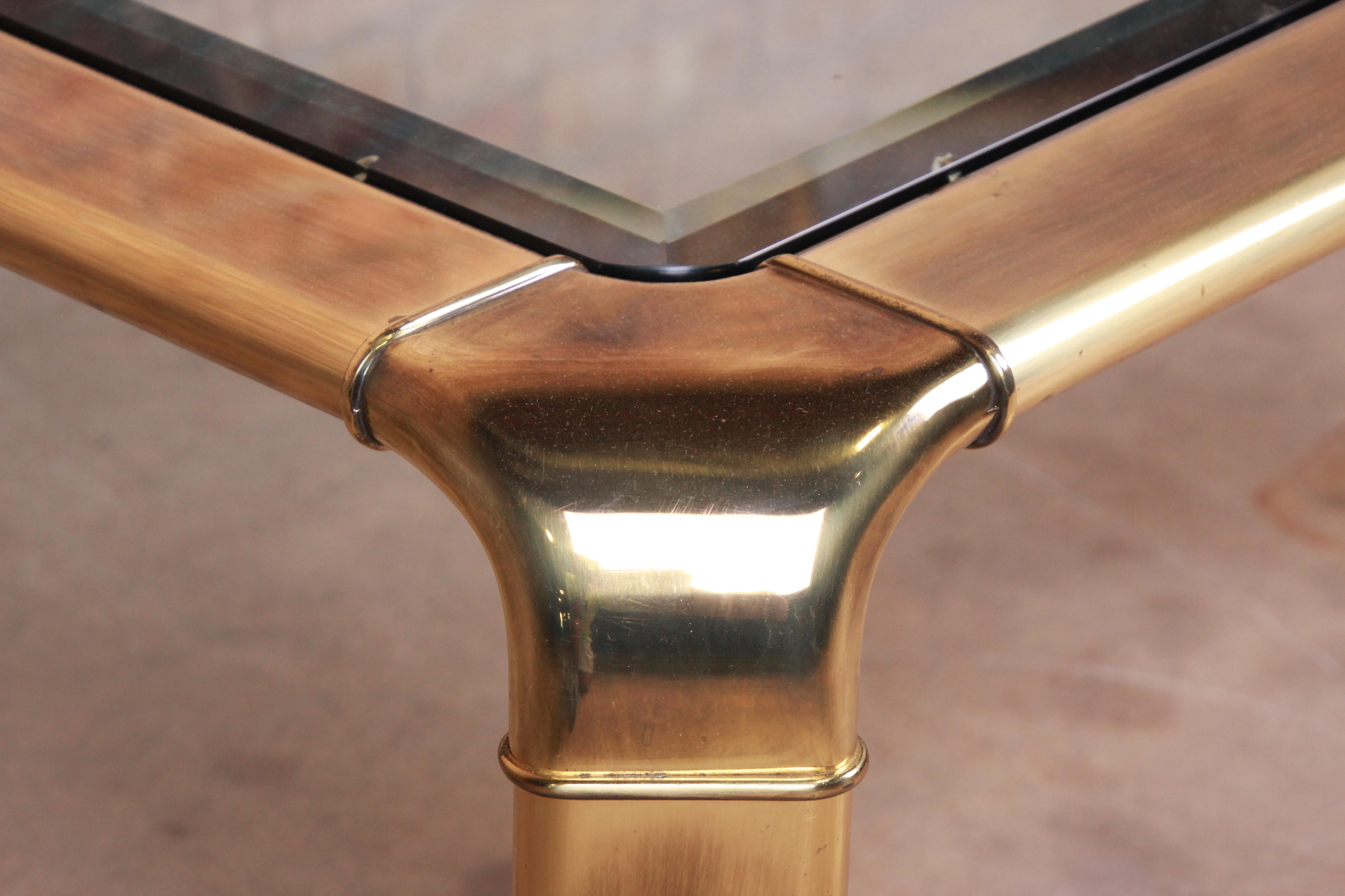 John Widdicomb Hollywood Regency Brass and Glass Cocktail Table, circa 1970s 2