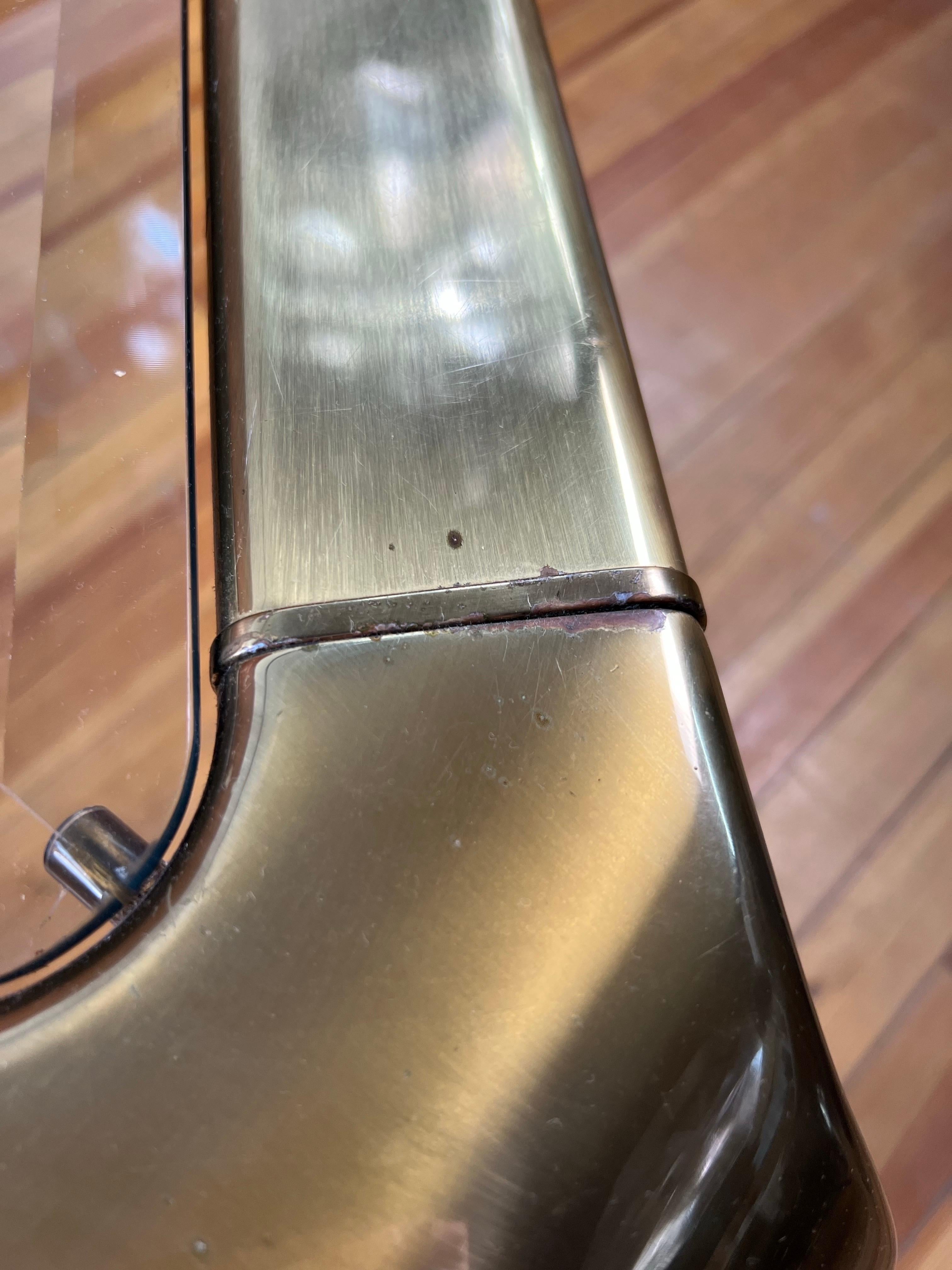 John Widdicomb Hollywood Regency Brass and Glass Cocktail Table For Sale 2