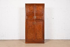 John Widdicomb Hollywood Regency Chinoiserie Burl Wood Armoire Dresser Or Chest