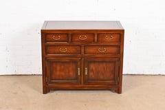 John Widdicomb Hollywood Regency Chinoiserie Mahogany Server or Bar Cabinet