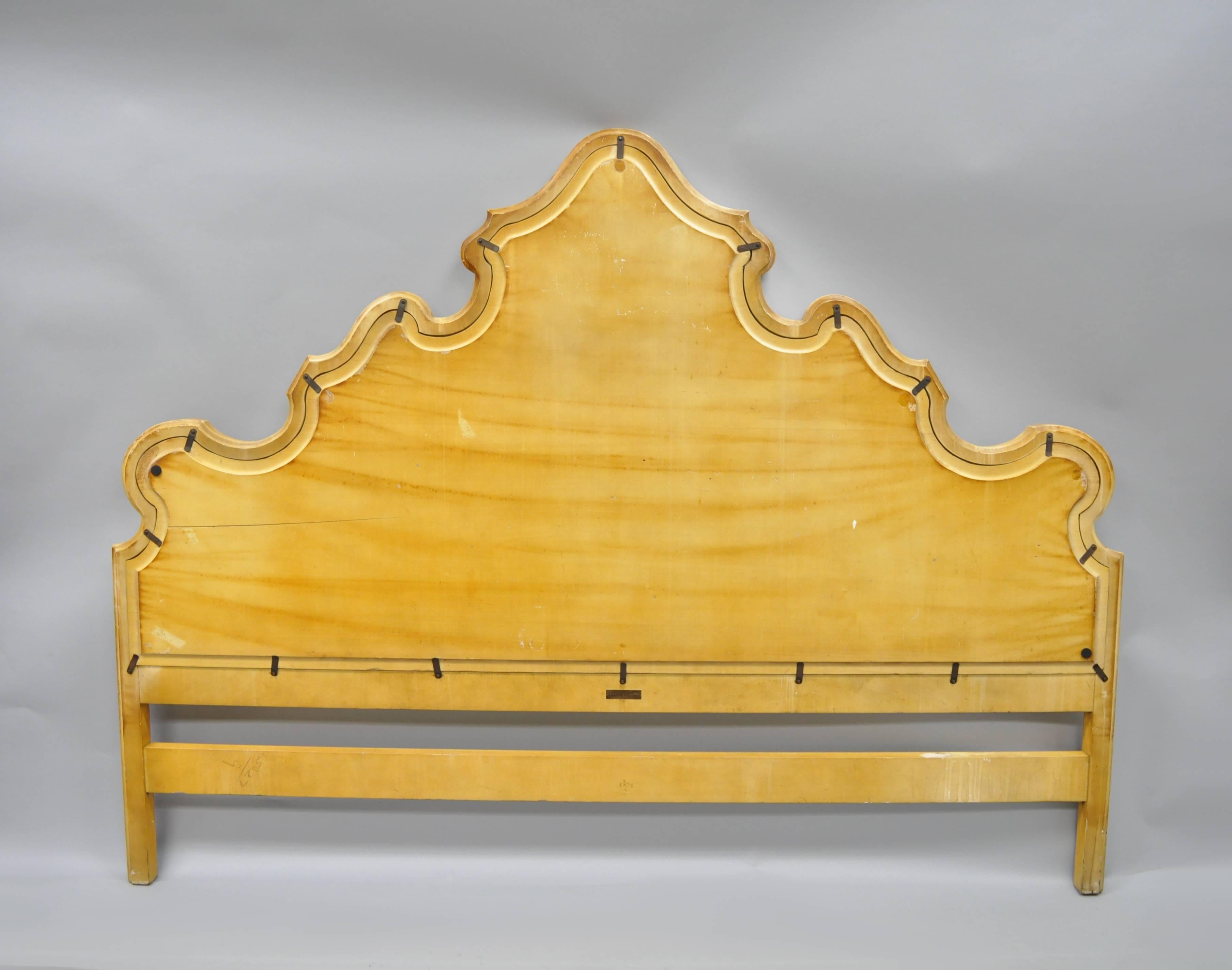 John Widdicomb Hollywood Regency French Provincial Upholstered Bed Headboard Vtg 1