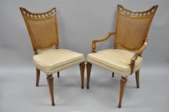 John Widdicomb Hollywood Regency French Style Cane Back Dining Chairs Set of Six
