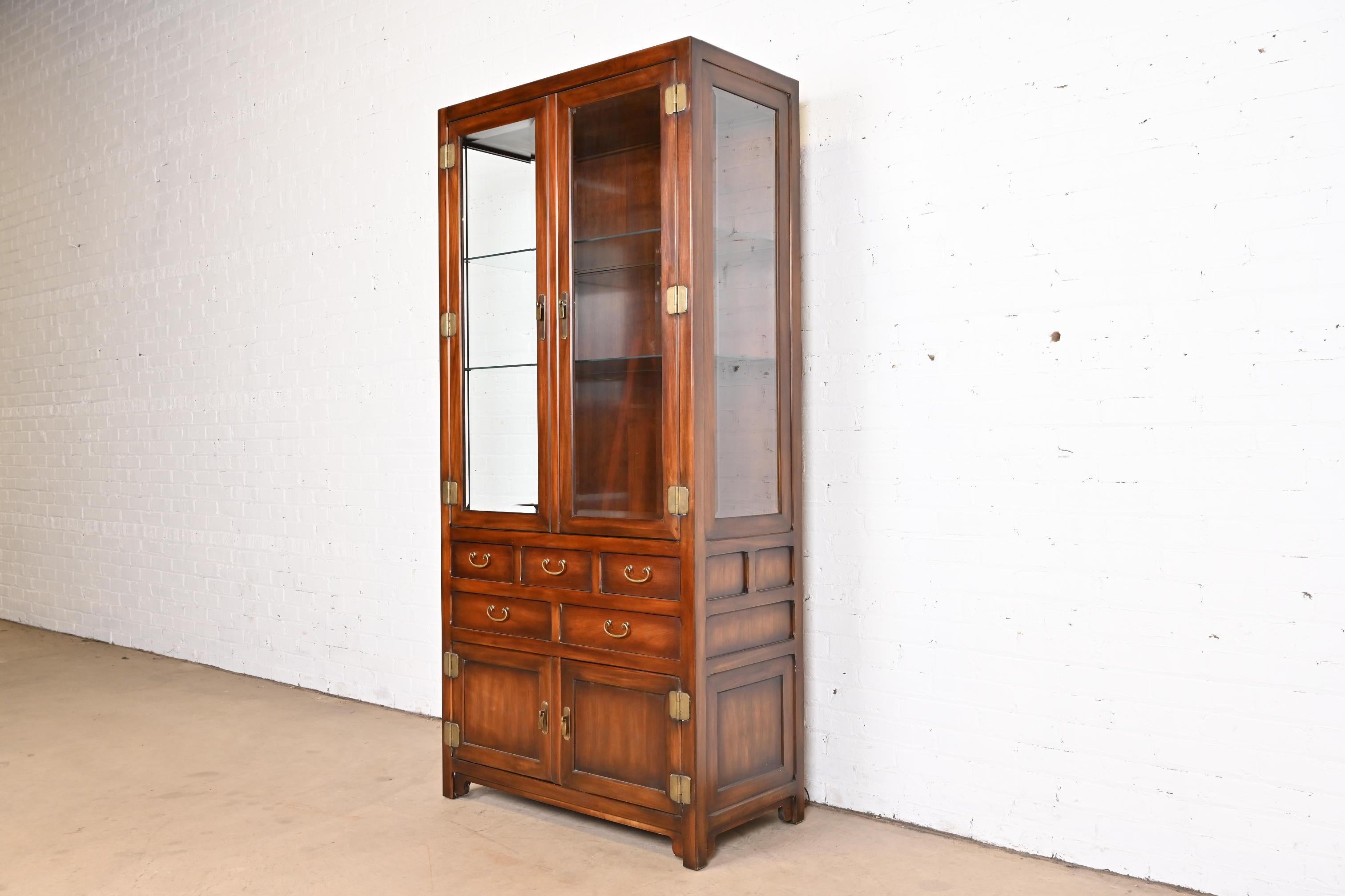 John Widdicomb Hollywood Regency Mahogany Bookcase or Display Cabinet In Good Condition In South Bend, IN
