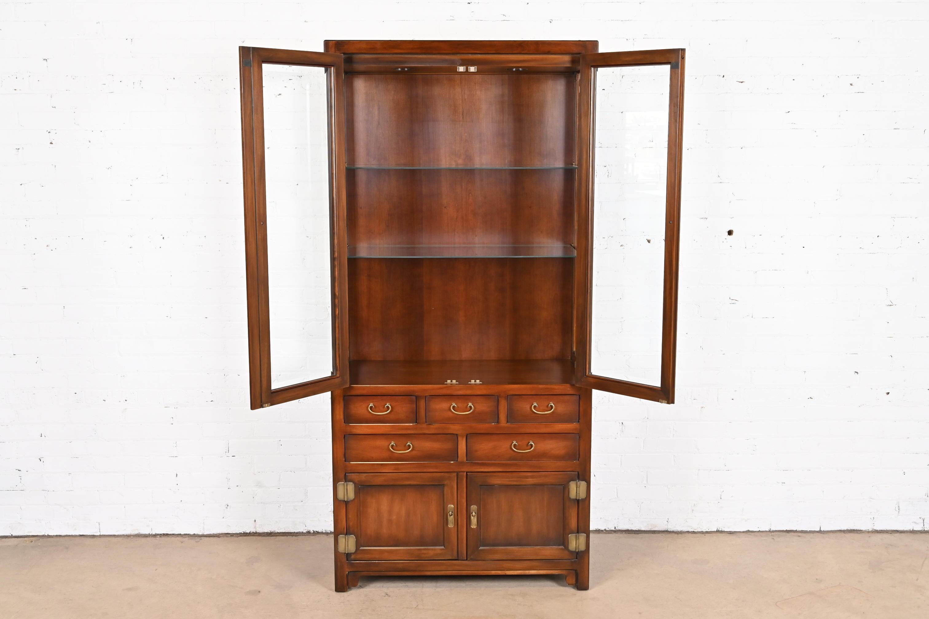 Late 20th Century John Widdicomb Hollywood Regency Mahogany Bookcase or Display Cabinet