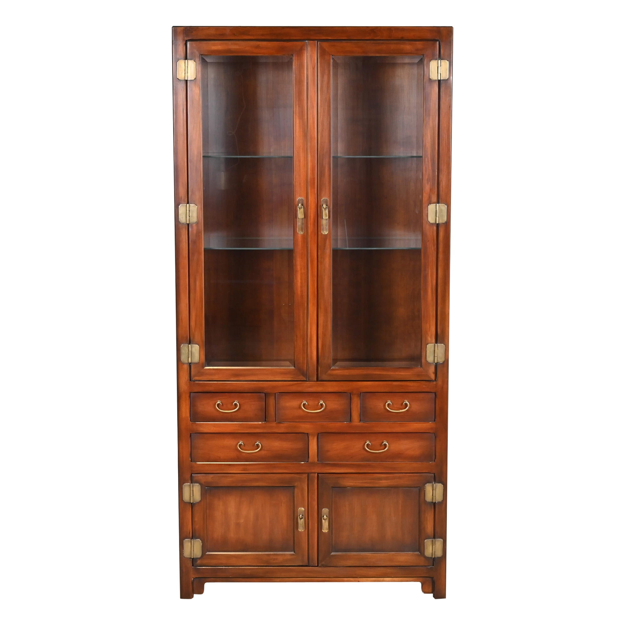 John Widdicomb Hollywood Regency Mahogany Bookcase or Display Cabinet