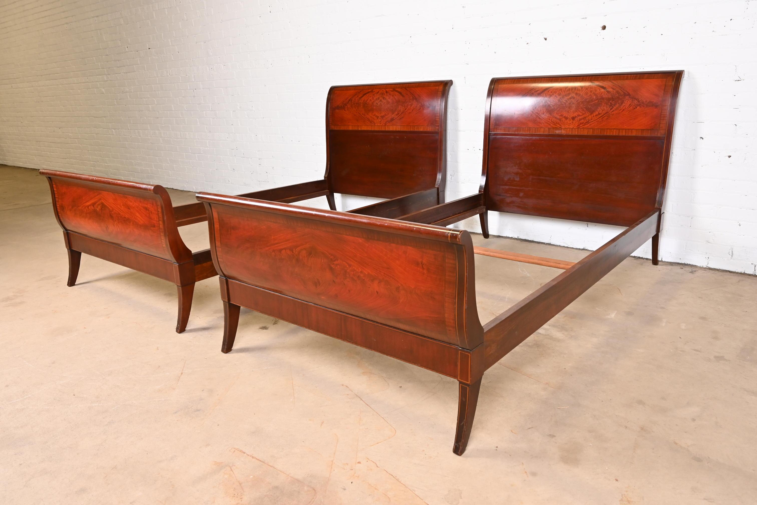 antique mahogany twin beds