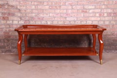 John Widdicomb Italian Provincial Parquetry Top Two-Tier Coffee Table
