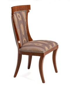 John Widdicomb Klismos Saber Leg Side Chair Burl Regency Neoclassical 1960s