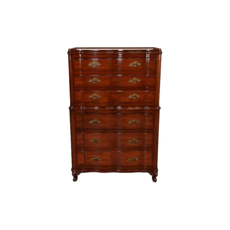 John Widdicomb Louis XV Mahogany Highboy Dresser, Circa 1940s For Sale