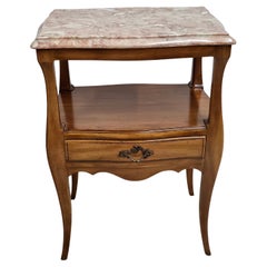 John Widdicomb Beistelltisch aus Obstholz und Marmor im Louis XV-Stil