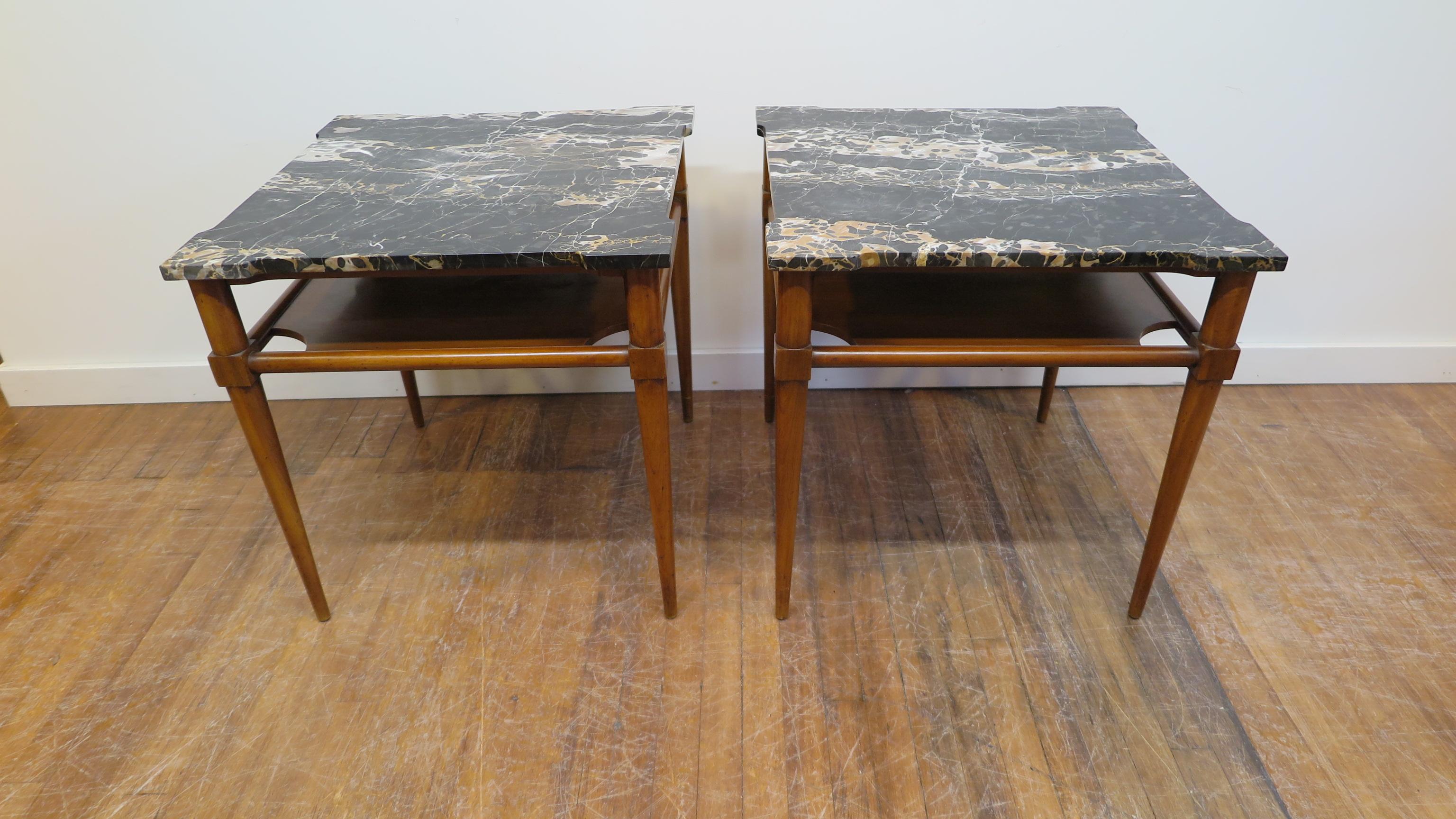 American John Widdicomb Marble-Top Tables Attributed to T. H. Robsjohn Gibbings