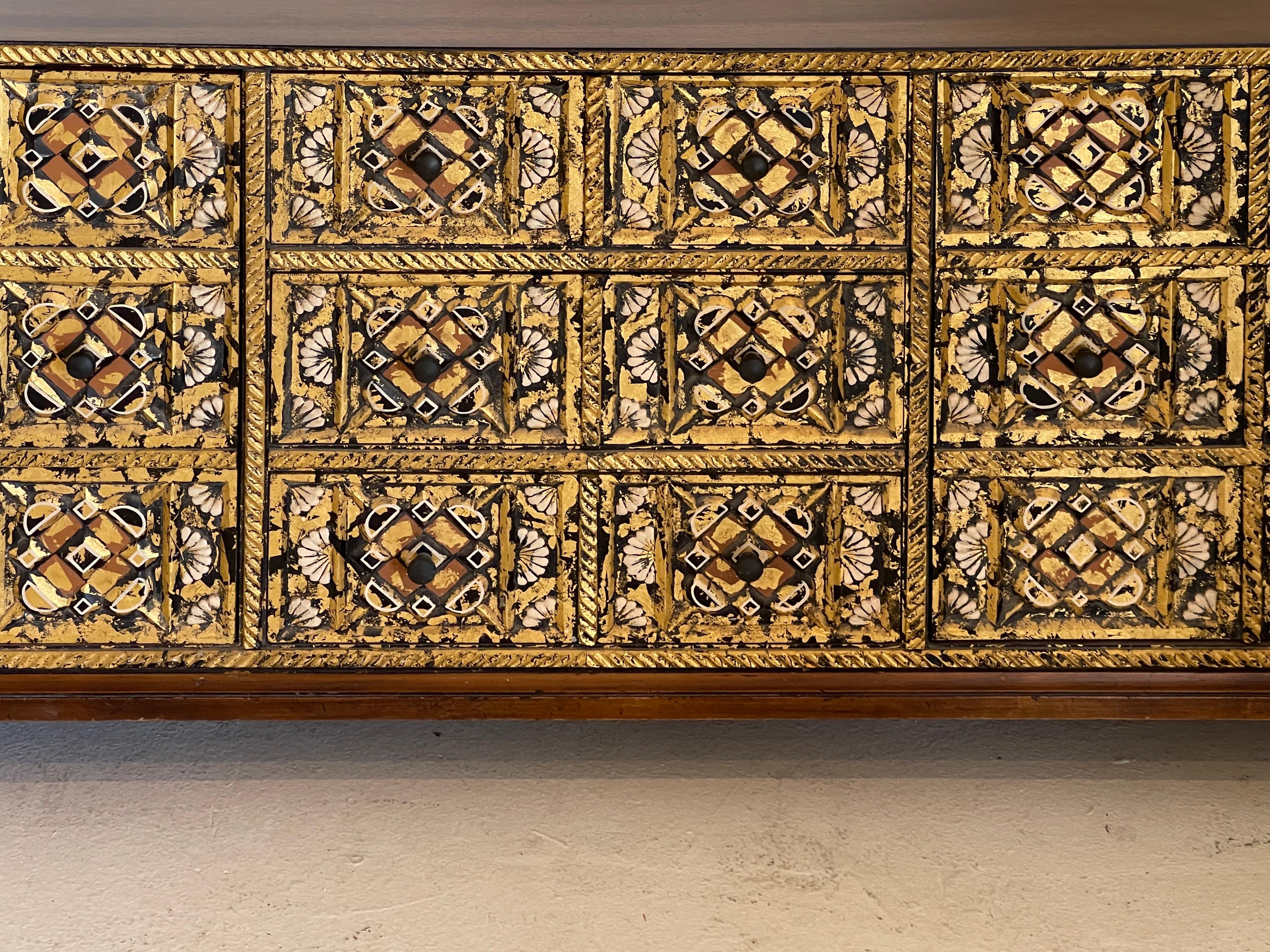 Wood John Widdicomb Mediterranean Style Low Cabinet For Sale