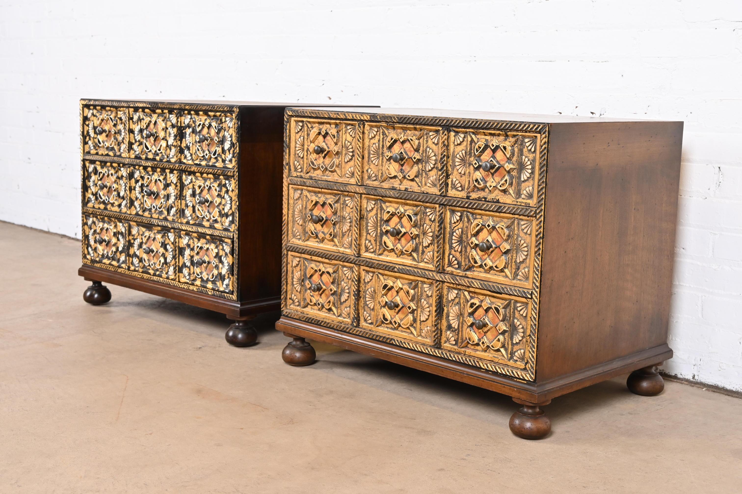 Mid-Century Modern John Widdicomb Mediterranean Treasure Chests, 1960s