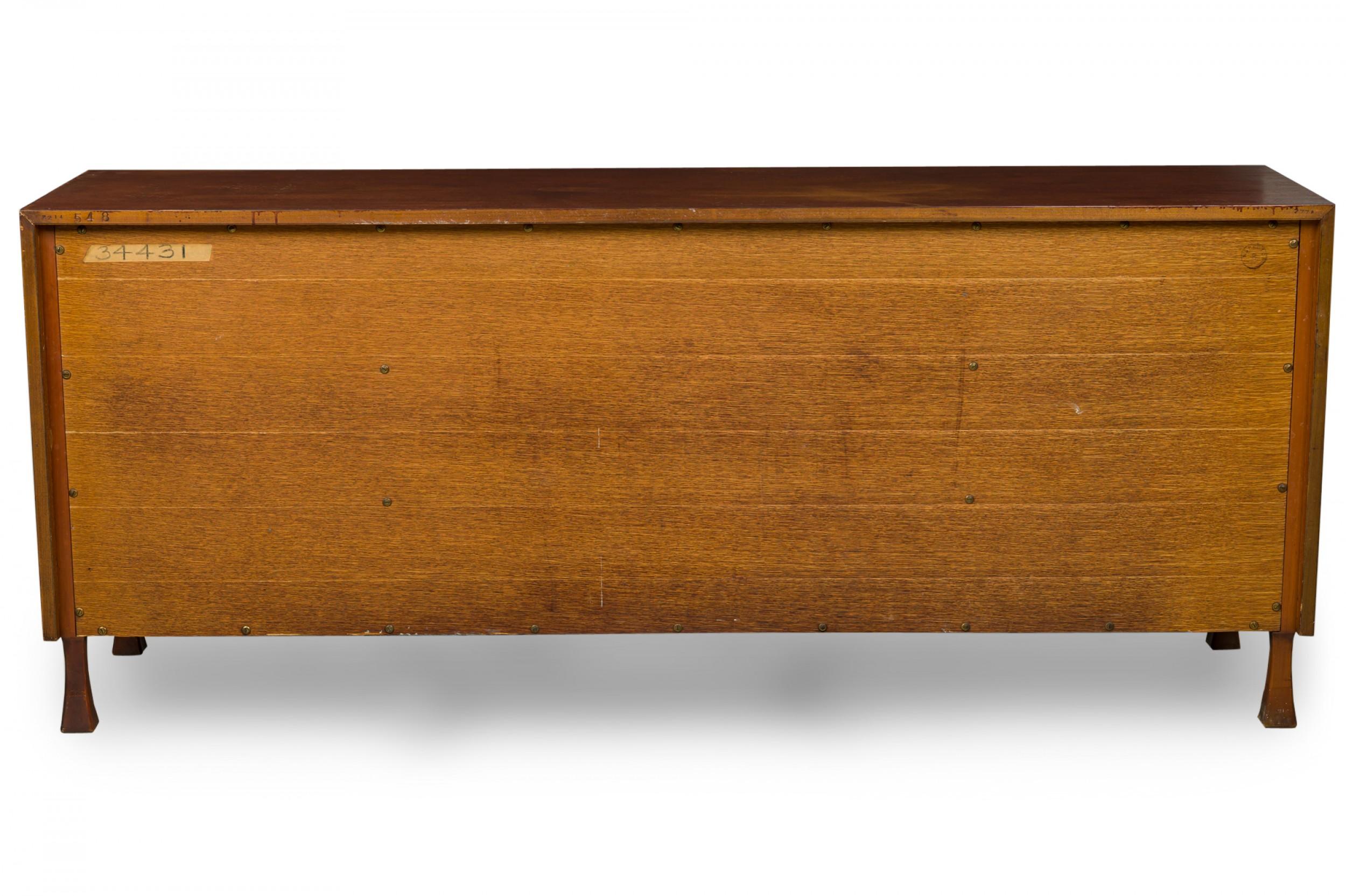 Metal John Widdicomb Mid-Century American Modern Walnut and Bronze Dresser For Sale