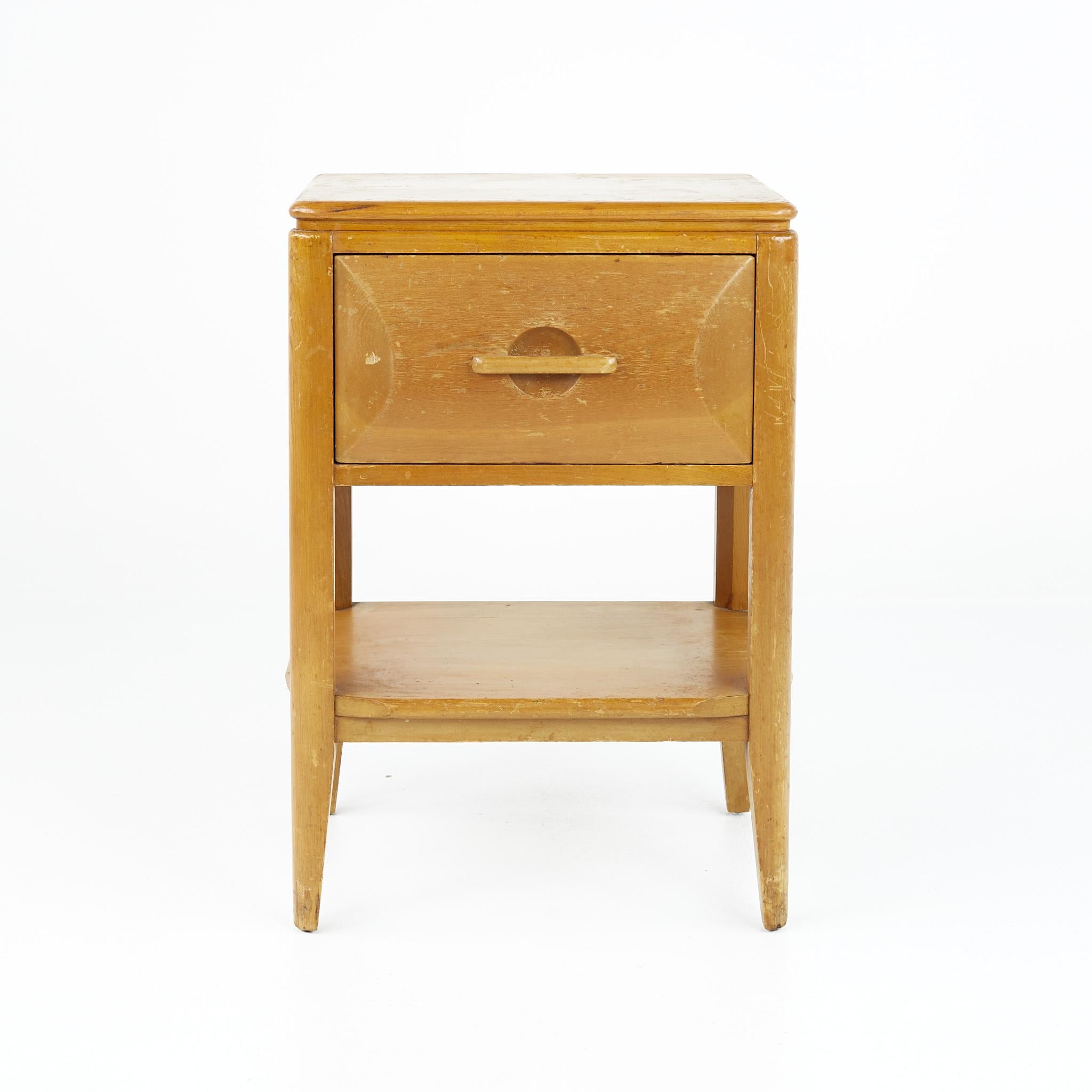 John Widdicomb mid century blonde nightstand

This nightstand measures: 18 wide x 13 deep x 26 inches high

All pieces of furniture can be had in what we call restored vintage condition. That means the piece is restored upon purchase so it’s