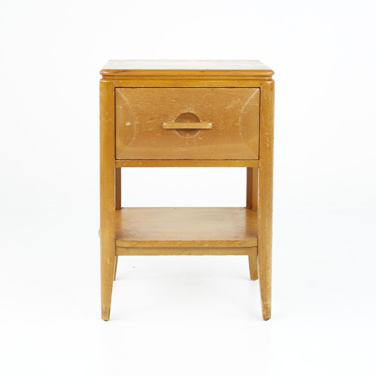 John Widdicomb mid century blonde nightstand

This nightstand measures: 18 wide x 13 deep x 26 inches high

All pieces of furniture can be had in what we call restored vintage condition. That means the piece is restored upon purchase so it’s