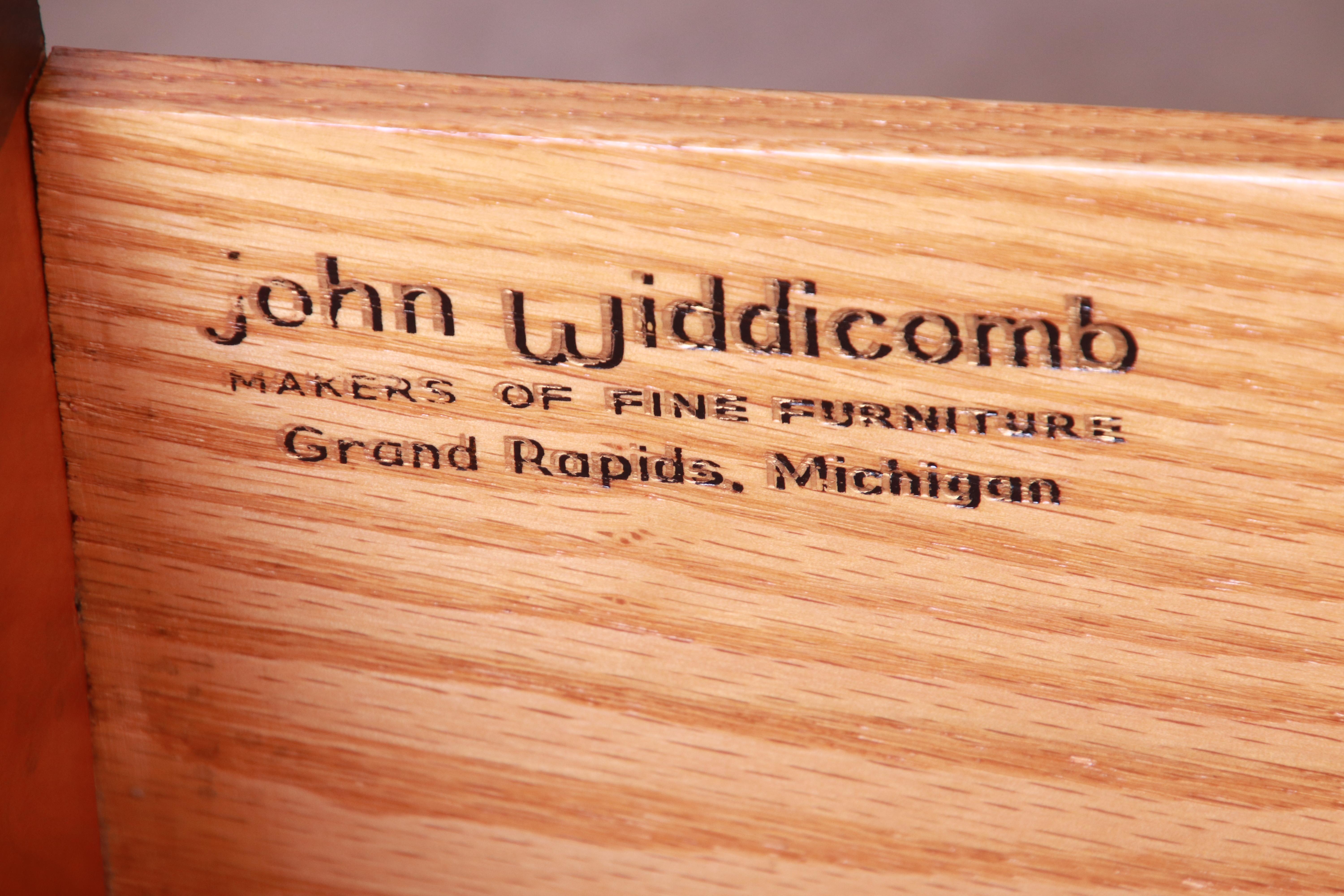 John Widdicomb Midcentury Hollywood Regency Black Lacquered Dresser, Refinished 7