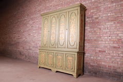 John Widdicomb Midcentury Hollywood Regency Breakfront Bookcase Cabinet, 1960s