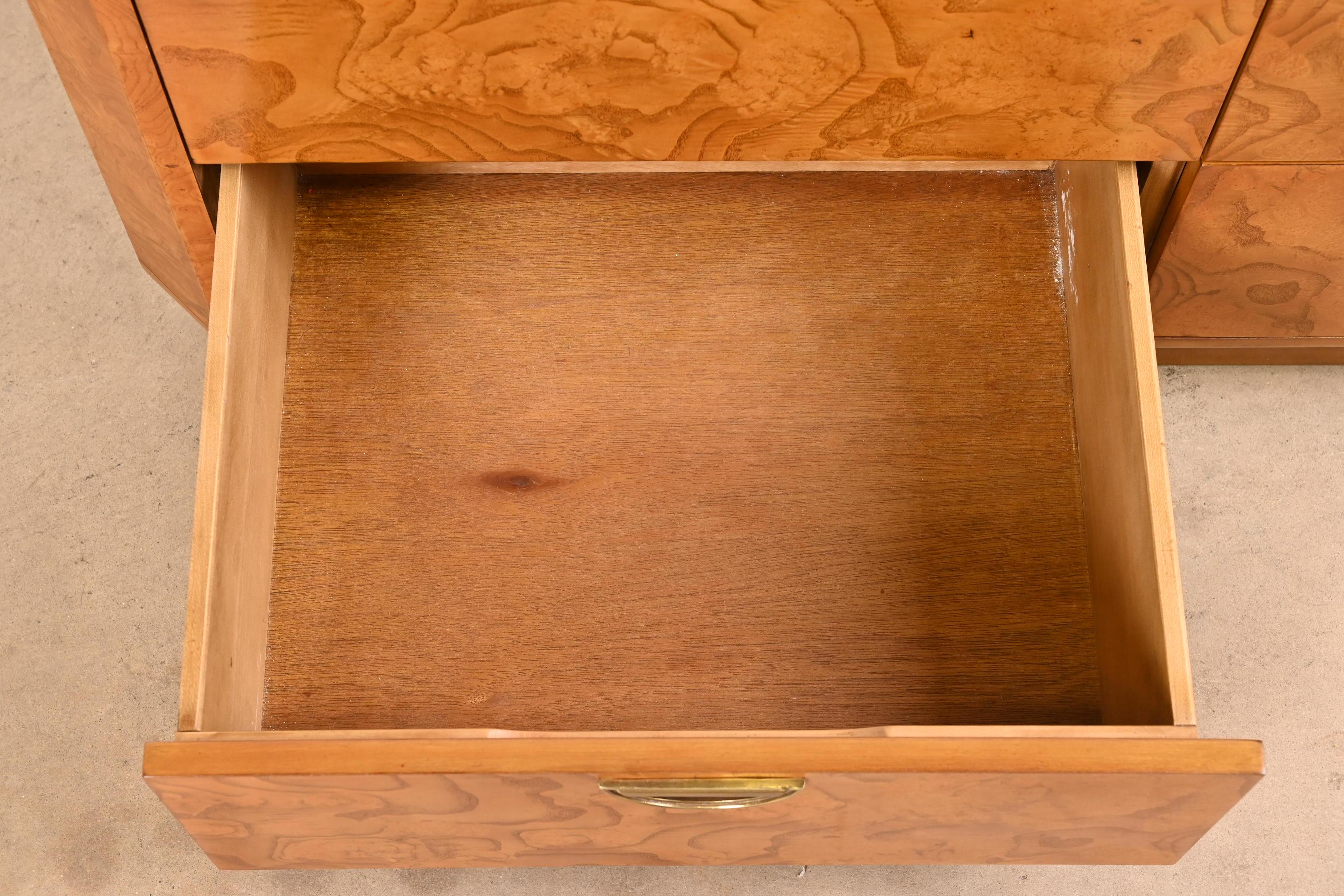 John Widdicomb Mid-Century Hollywood Regency Burl Wood Dresser or Credenza 4