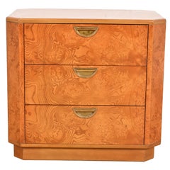 Comodino in legno di radica di John Widdicomb, Mid-Century Hollywood Regency, circa anni '70