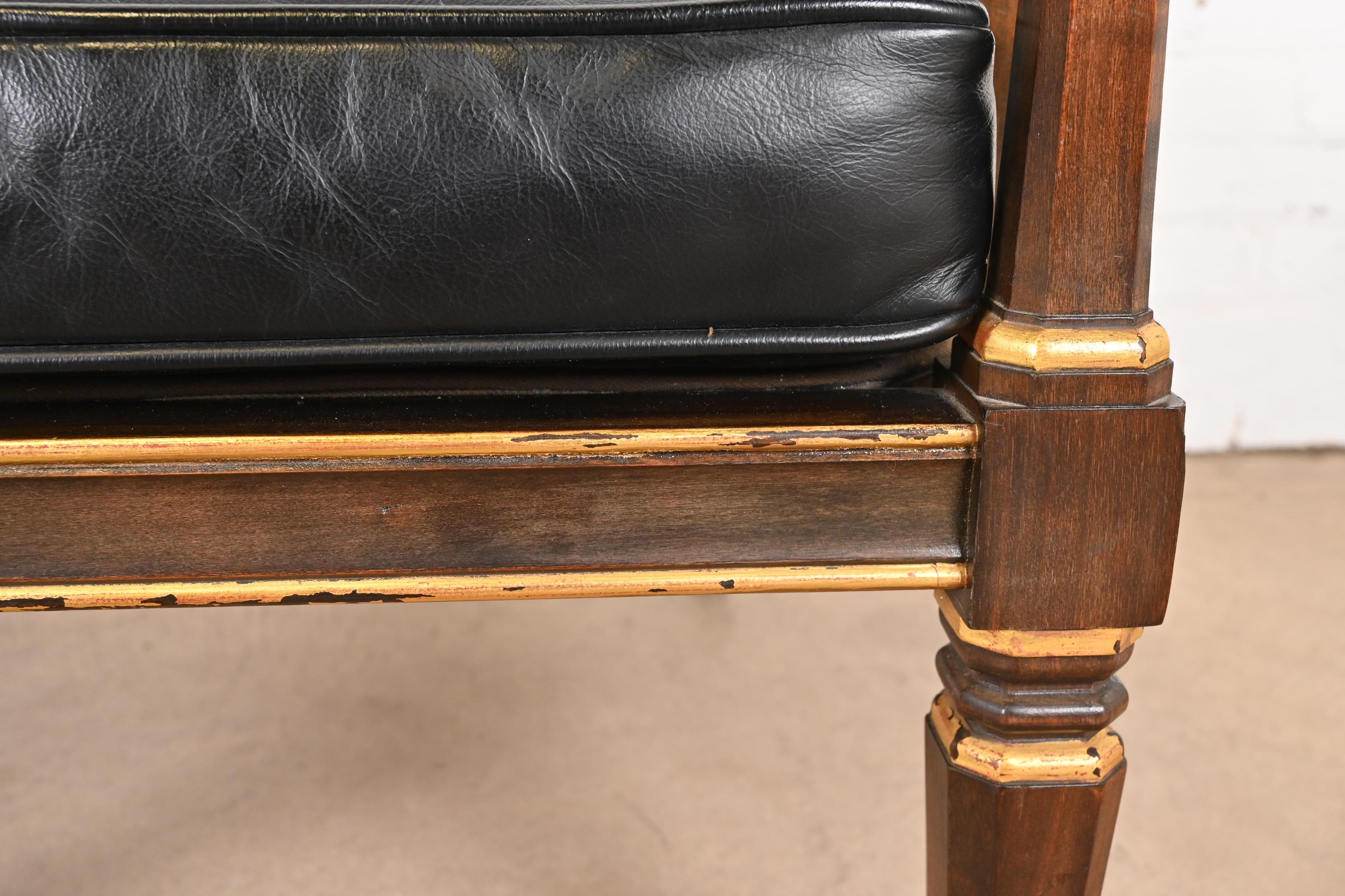 John Widdicomb Mid-Century Hollywood Regency Maple and Cane Parcel Gilt Armchair For Sale 8