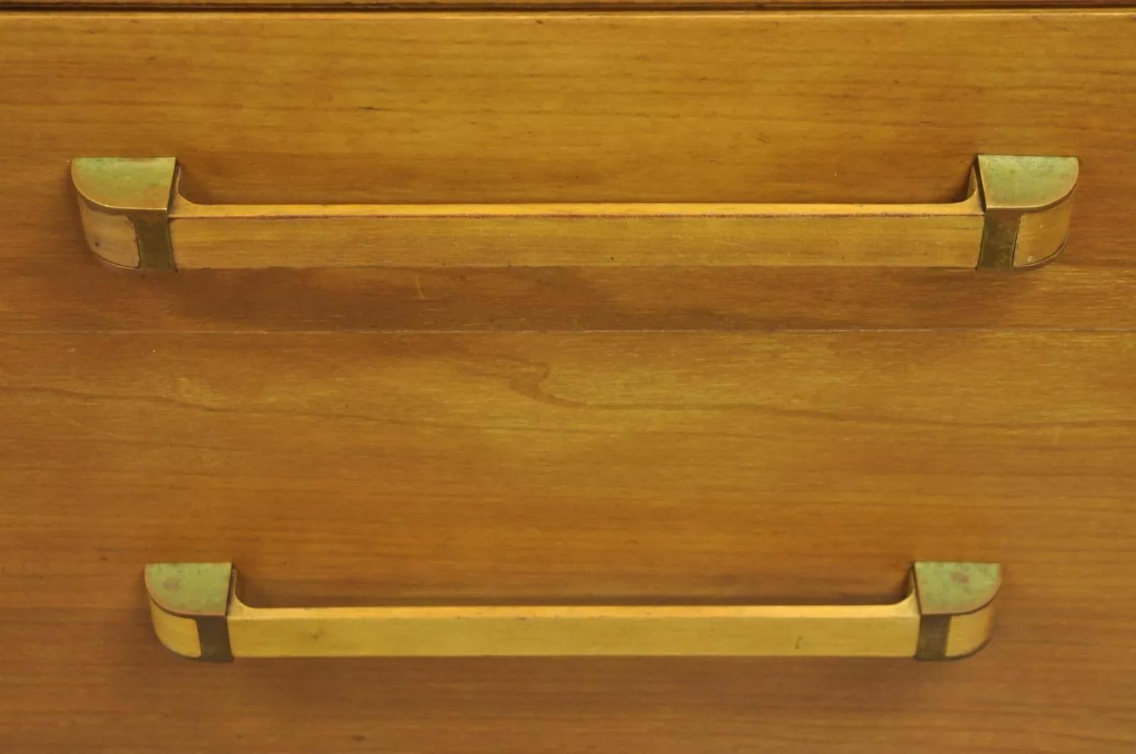 Mid-Century Modern John Widdicomb Mid Century Modern 10 Drawer Blonde Mahogany Large Dresser Chest For Sale