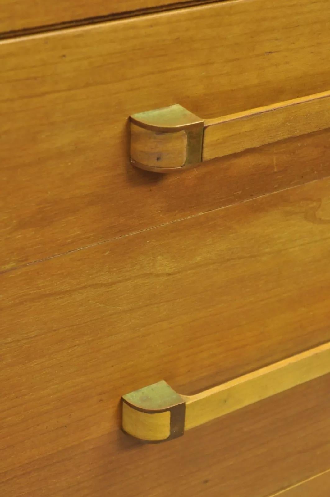 Unknown John Widdicomb Mid Century Modern 10 Drawer Blonde Mahogany Large Dresser Chest For Sale