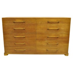 John Widdicomb Mid Century Modern 10 Drawer Blonde Mahogany Large Dresser Chest
