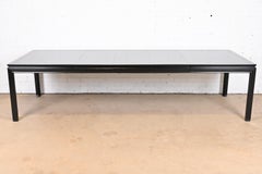 John Widdicomb Mid-Century Modern Black Lacquered Parsons Extension Dining Table