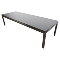John Widdicomb Mid-Century Modern Black Lacquered Parsons Extension Dining Table