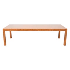 John Widdicomb Mid-Century Modern Burl Wood Parsons Dining Table, Refinished