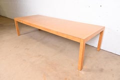 John Widdicomb Mid-Century Modern Burl Wood Parsons Extension Dining Table