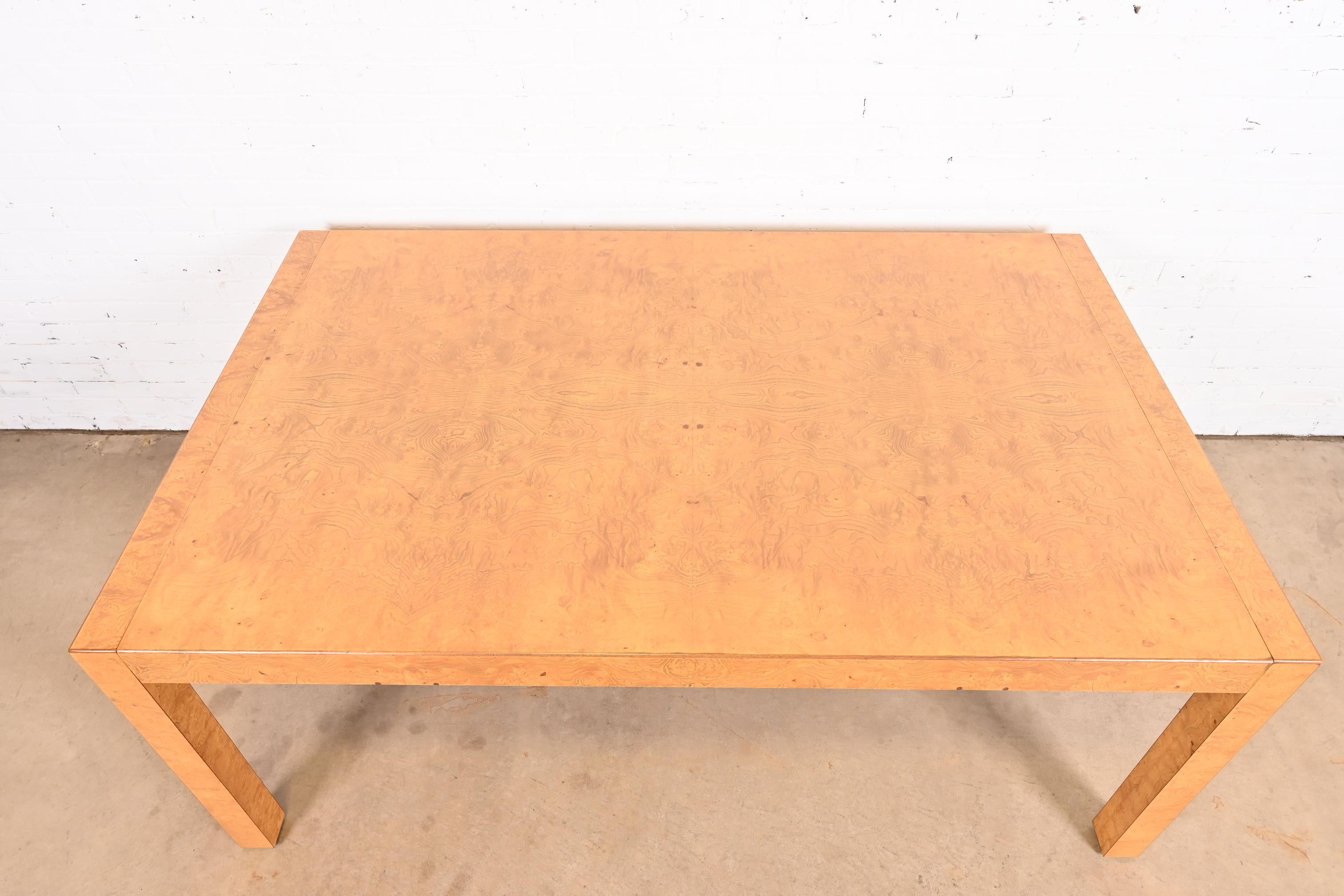 John Widdicomb Mid-Century Modern Burl Wood Parsons Extension Dining Table im Angebot 2