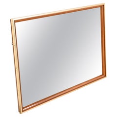 John Widdicomb Mid-Century Modern Cherry and Brass Large Wall Mirror, 1950s