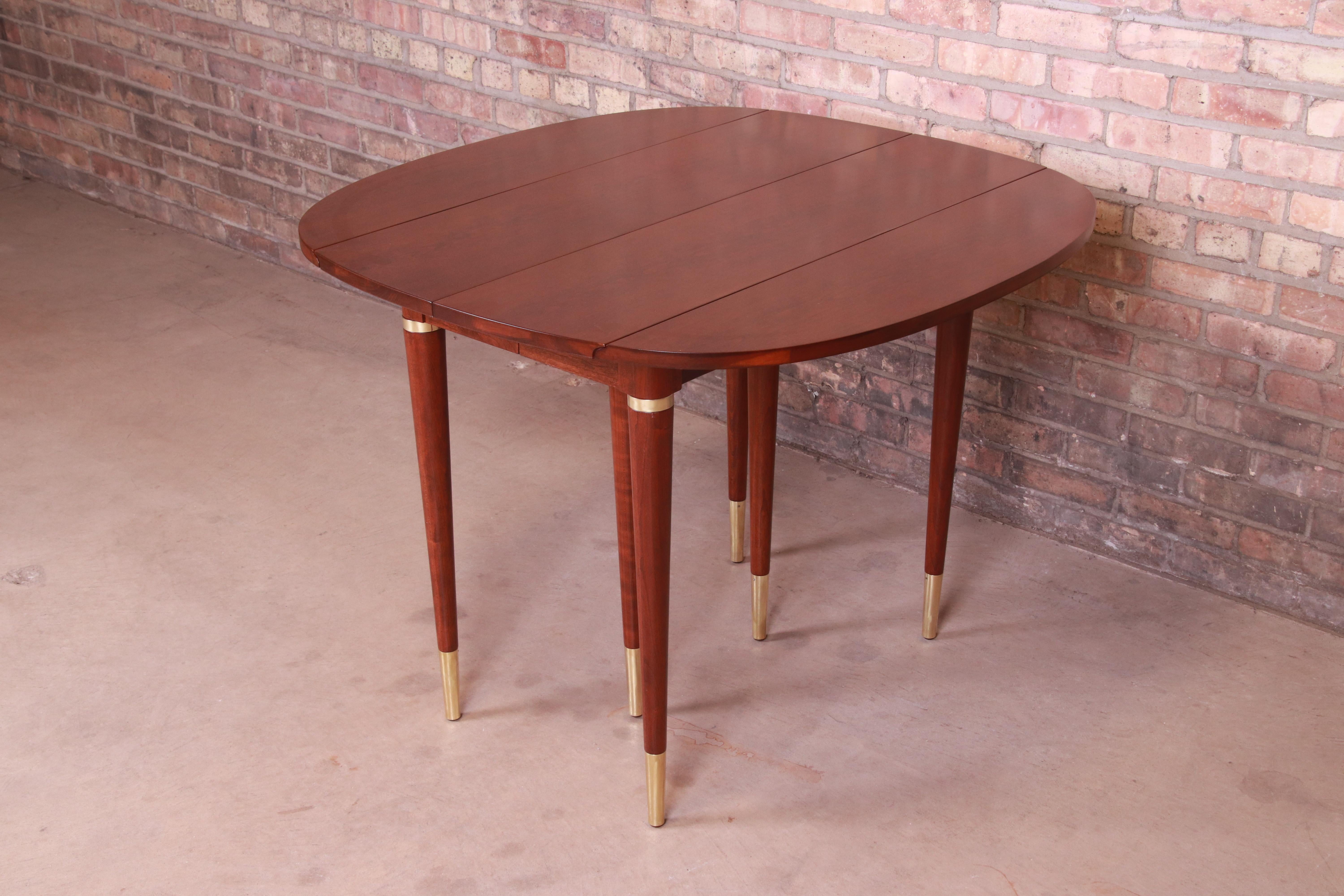 John Widdicomb Mid-Century Modern Cherry Wood Extension Dining Table, Refinished 5