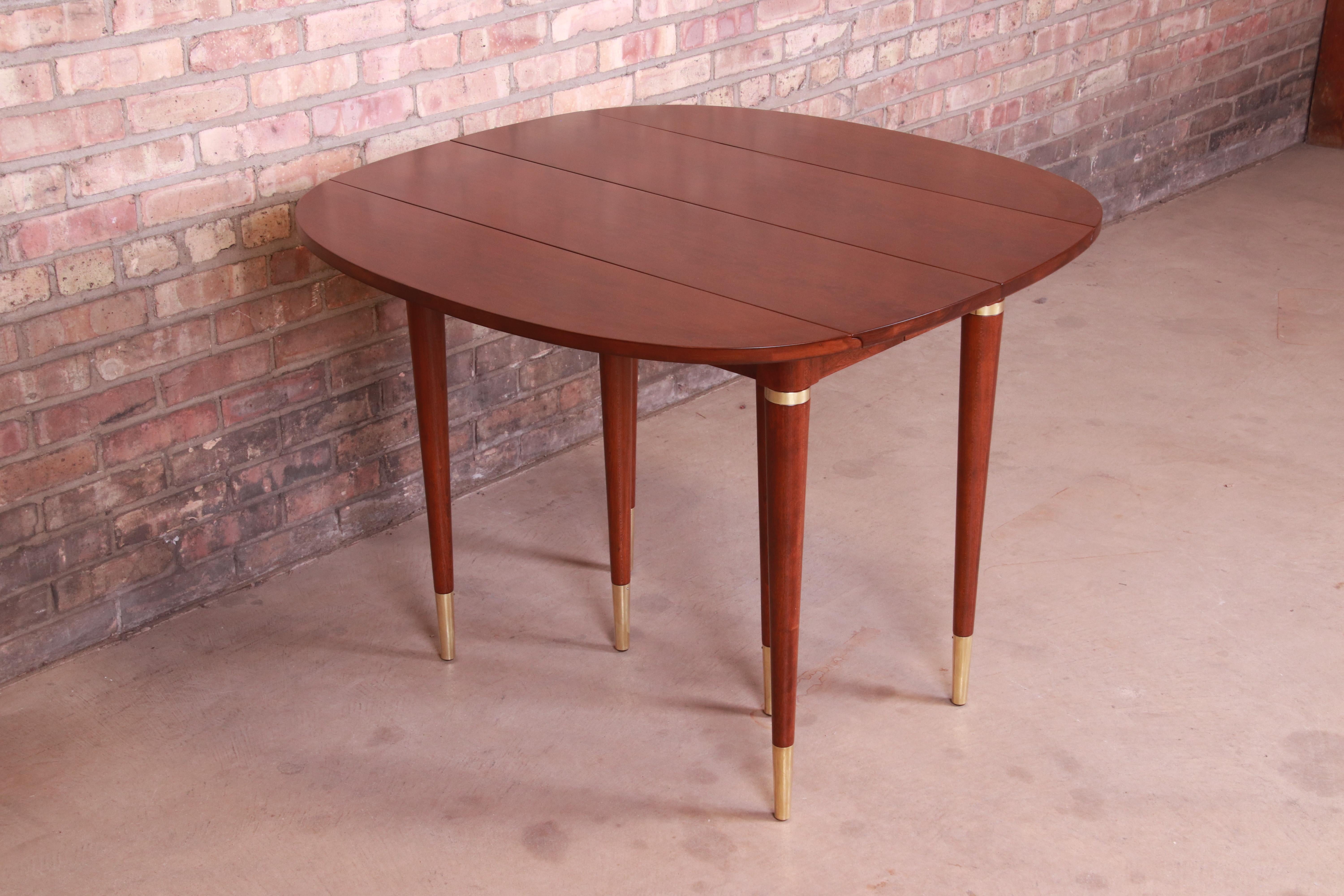 John Widdicomb Mid-Century Modern Cherry Wood Extension Dining Table, Refinished 6