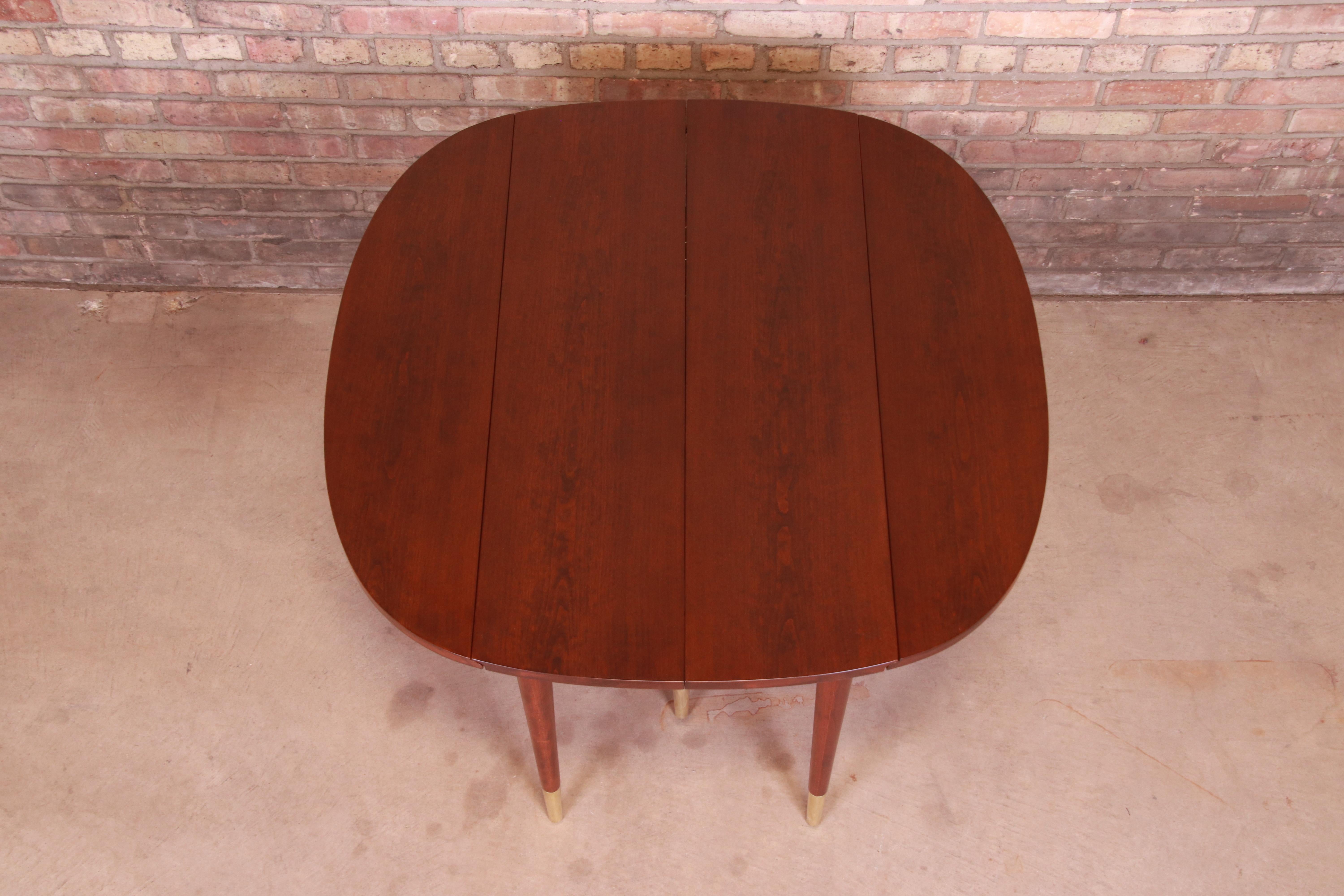 John Widdicomb Mid-Century Modern Cherry Wood Extension Dining Table, Refinished 8