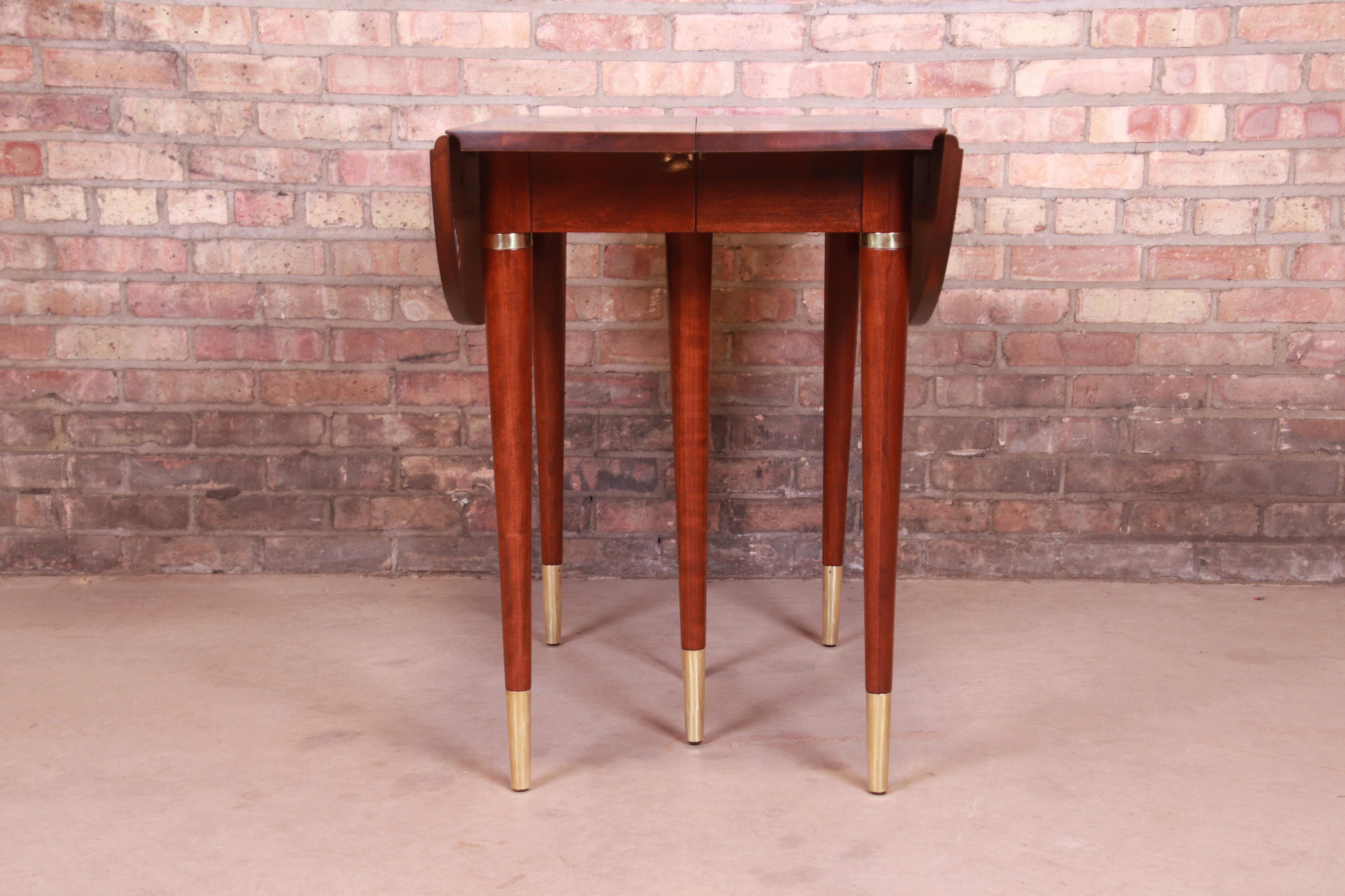 John Widdicomb Mid-Century Modern Cherry Wood Extension Dining Table, Refinished 10