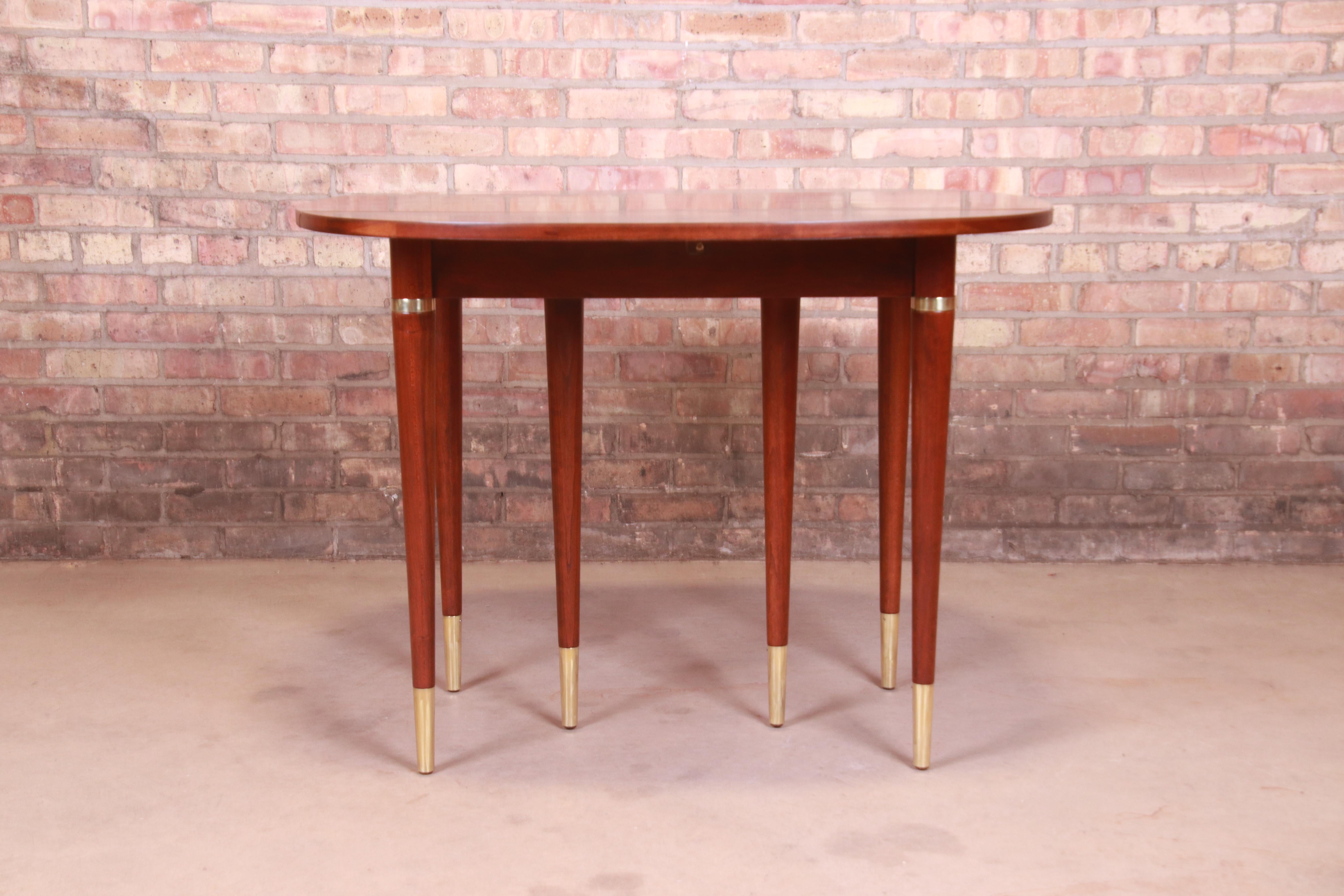 John Widdicomb Mid-Century Modern Cherry Wood Extension Dining Table, Refinished 11