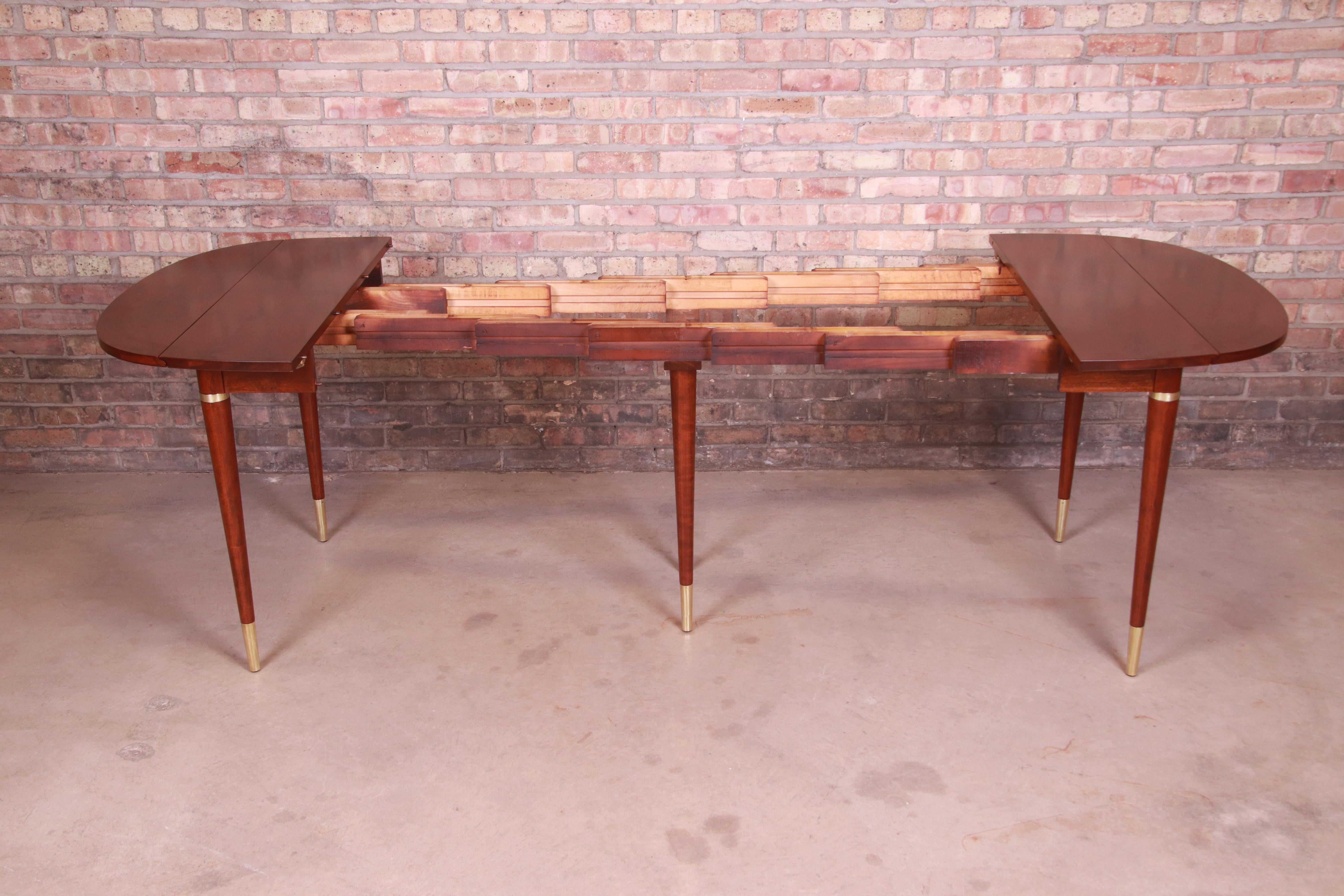 John Widdicomb Mid-Century Modern Cherry Wood Extension Dining Table, Refinished 2