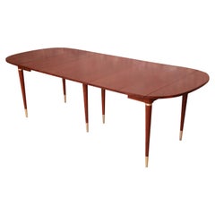 John Widdicomb Mid-Century Modern Cherry Wood Extension Dining Table, Refinished