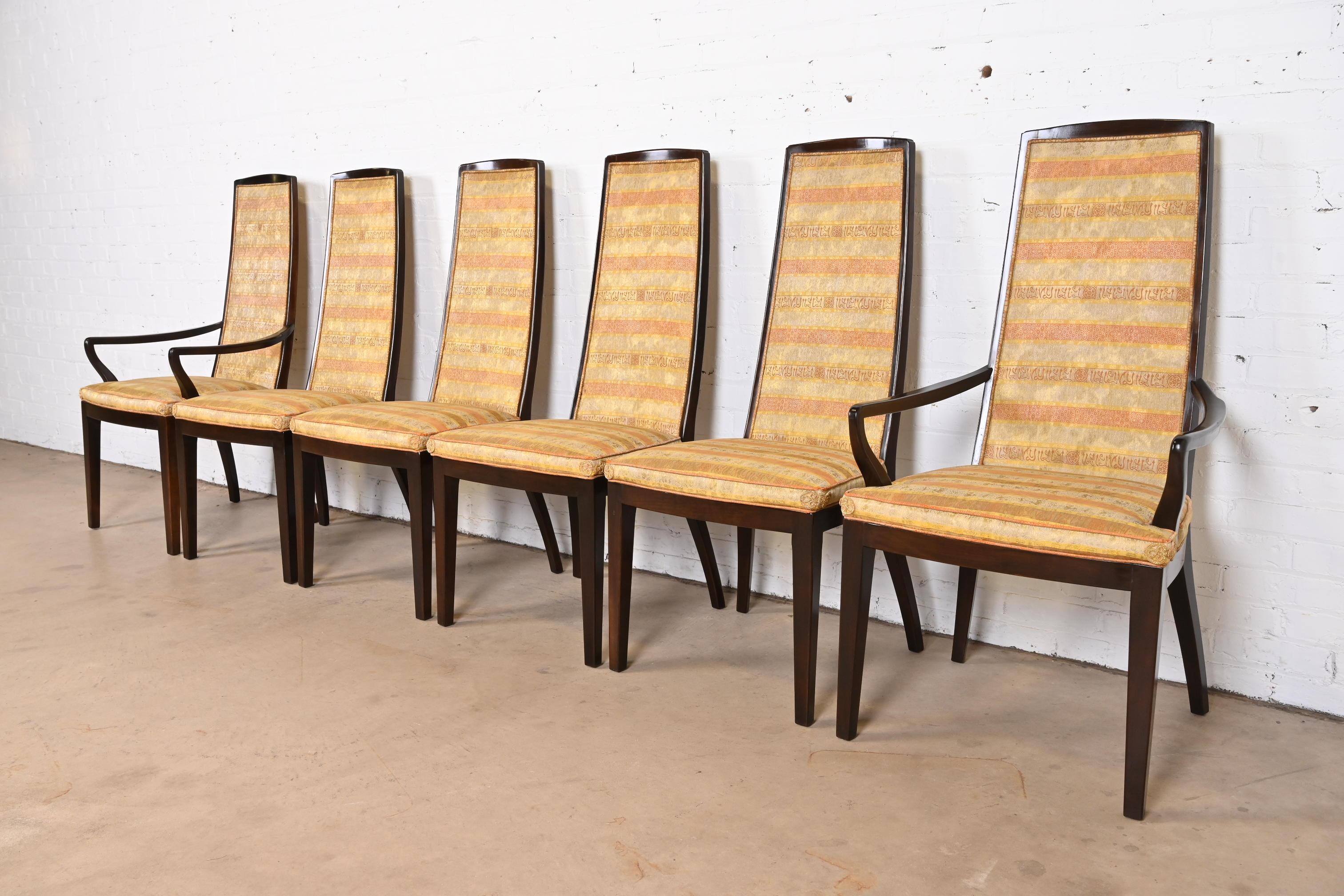 John Widdicomb Moderne Esszimmerstühle mit hoher Rückenlehne aus der Mitte des Jahrhunderts, Satz mit sechs Stühlen (Moderne der Mitte des Jahrhunderts) im Angebot