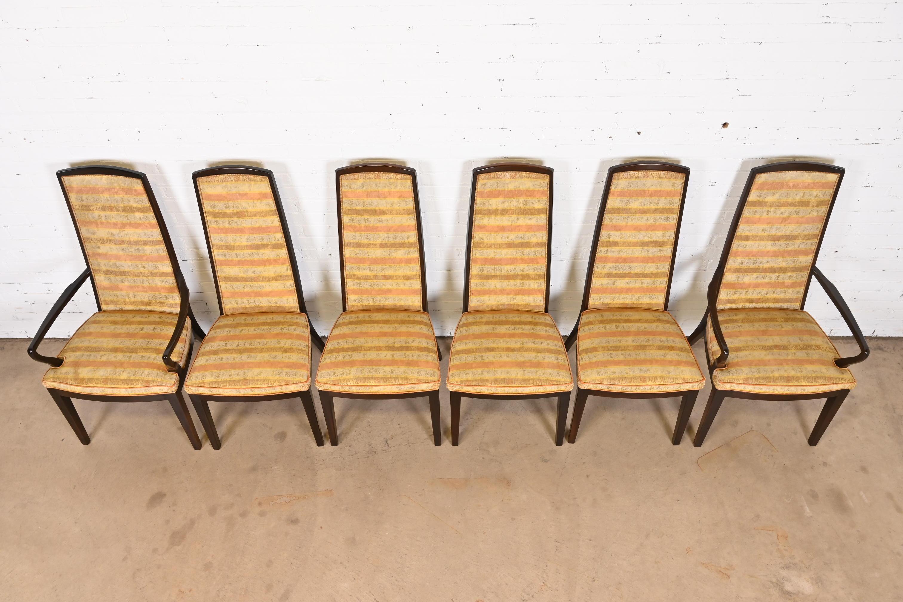 John Widdicomb Moderne Esszimmerstühle mit hoher Rückenlehne aus der Mitte des Jahrhunderts, Satz mit sechs Stühlen im Zustand „Gut“ im Angebot in South Bend, IN