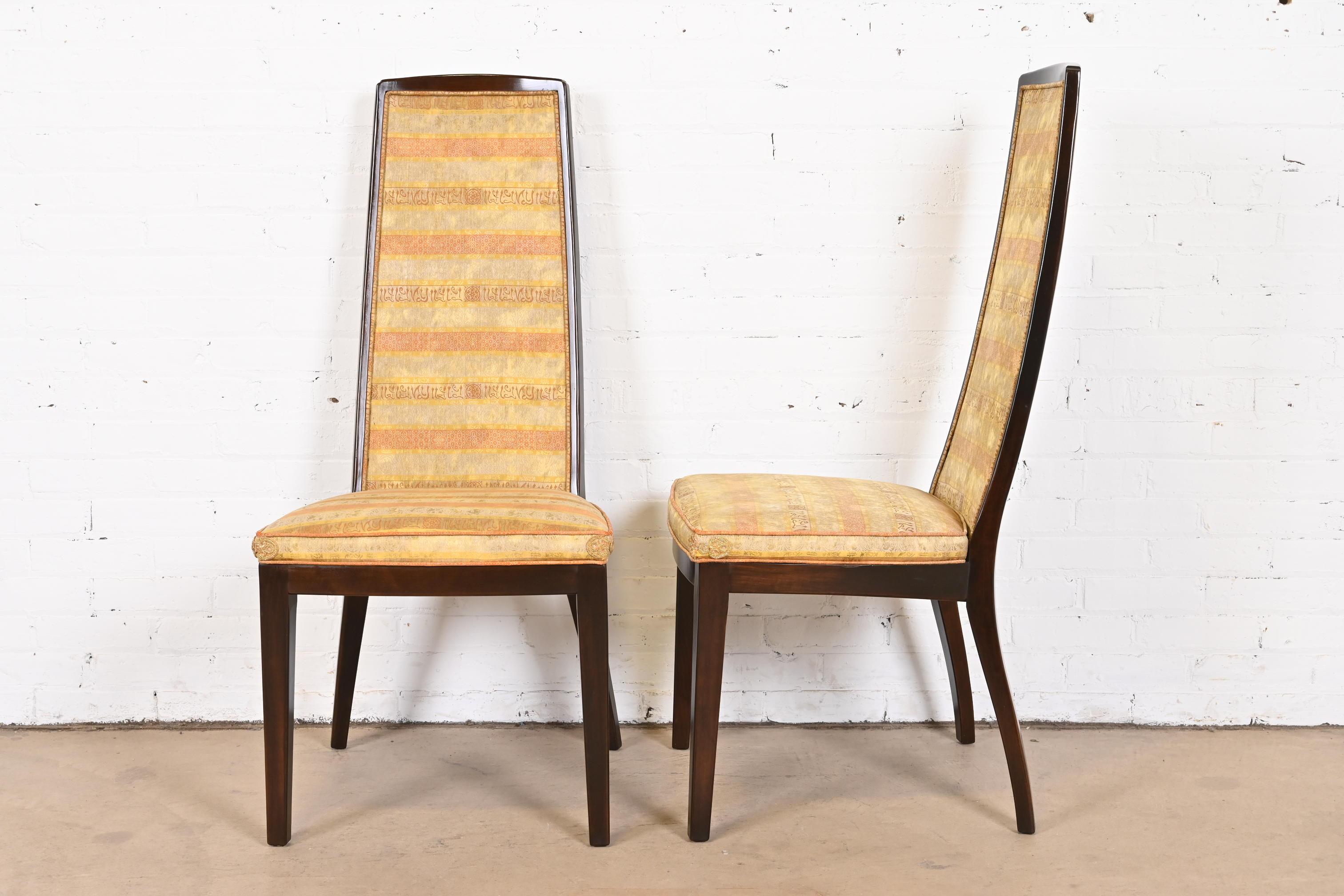 Upholstery John Widdicomb Mid-Century Modern High Back Dining Chairs, Set of Six For Sale